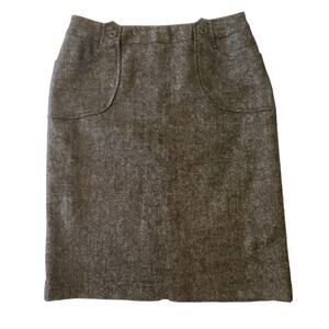 Atelier Women's Gray Wool Blend Button Accent Lined Pencil Skirt Size 2